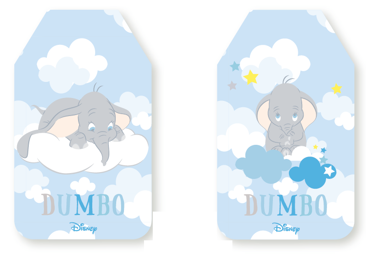 Targhetta, Biglietti per Bomboniere Personalizzati - Dumbo DISNEY - 16 Pezzi Assortiti -  Celeste