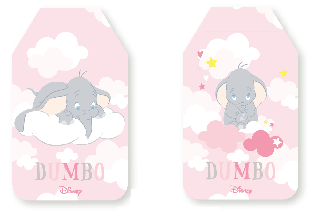 Targhetta, Biglietti per Bomboniere Personalizzati - Dumbo DISNEY - 16 Pezzi Assortiti -  Rosa