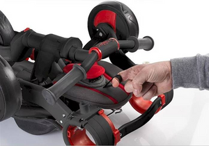 Triciclo Galileo - Bicicletta Passeggino Evolutivo - Pieghevole - 4 in 1 - Nero e Rosso - Età 1/3 Anni - 50516