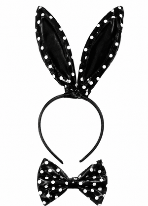 Cerchietto con Orecchie Nere e Pois e Papillon - Playboy - Sexy Addio Celibato Nubilato