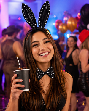 Cerchietto con Orecchie Nere e Pois e Papillon - Playboy - Sexy Addio Celibato Nubilato
