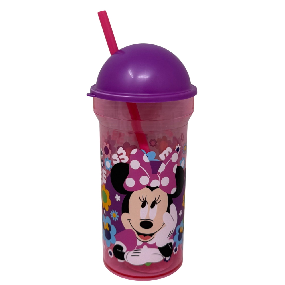 Bicchiere con Cannuccia Minnie DISNEY 460 Ml Bpa Free con Coperchio - St81288