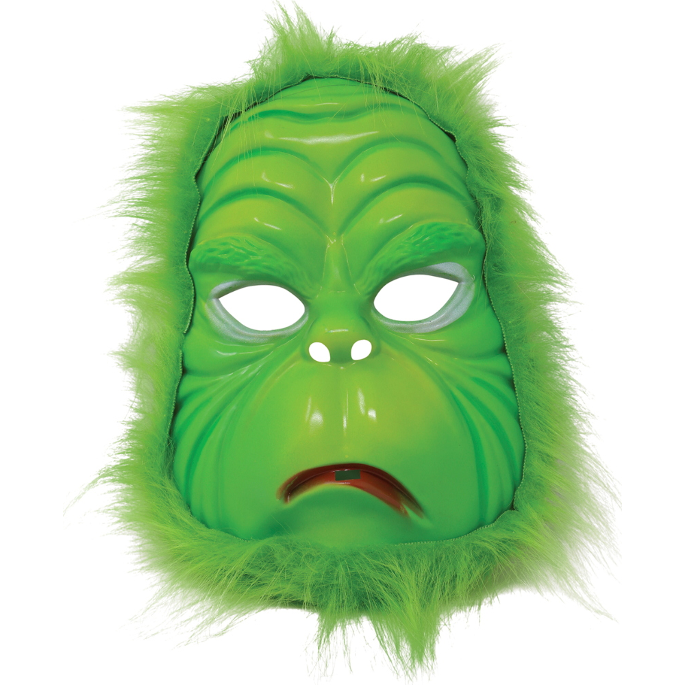 Maschera Folle Verde in PVC con Elastico Accessorio Travestimento Cosplay Grinch - 20103