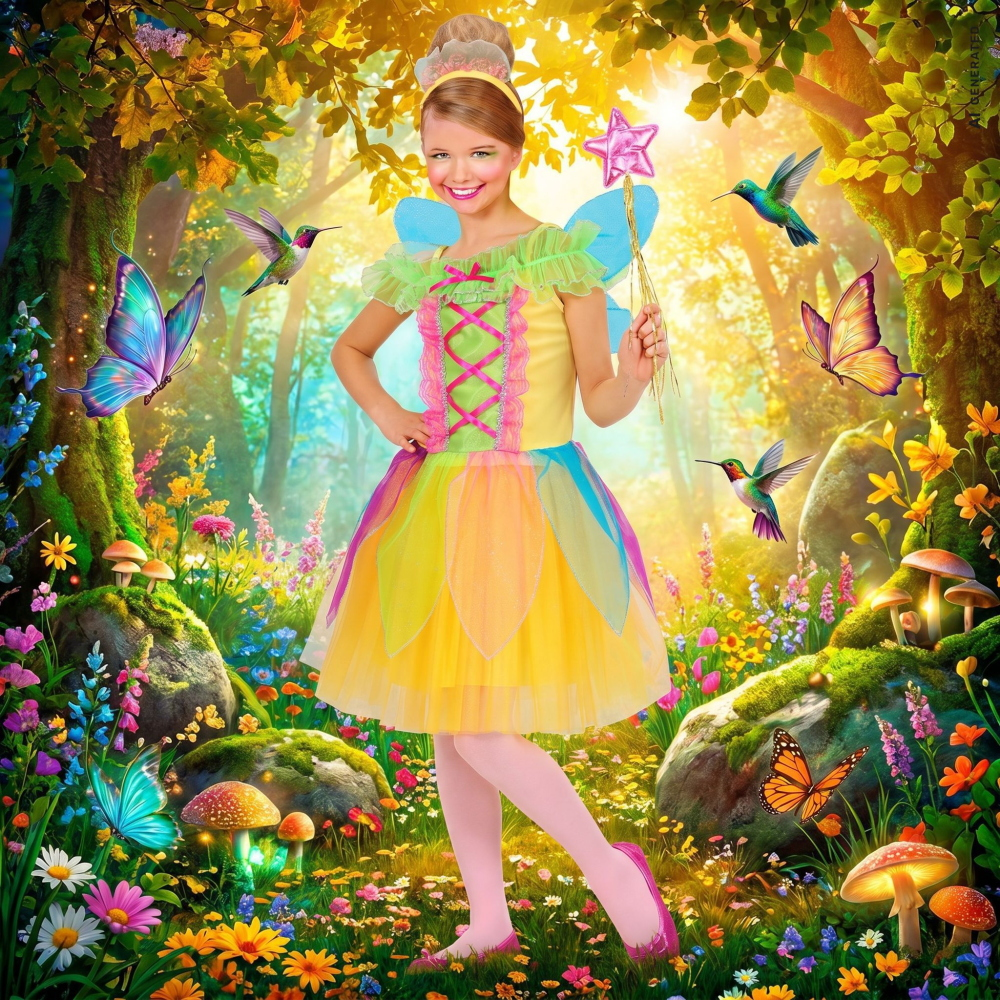 Costume Vestito Abito Travestimento Carnevale Halloween Bambina Fatina - 5878
