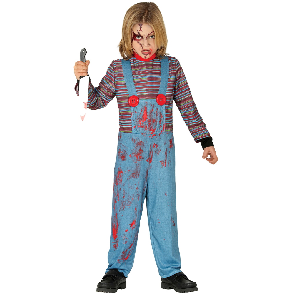 Costume Bambola Posseduta Tuta Intera Travestimento Halloween Carnevale Cosplay Chucky - 8779