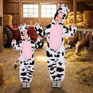 Costume Vestito Abito Travestimento Carnevale Halloween Bambina Mucca Funny - 9758i