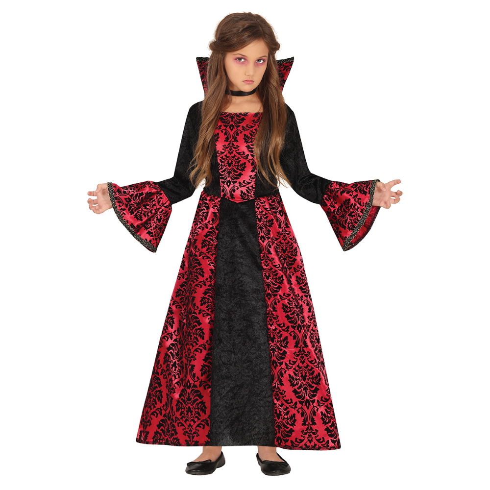 Costume Vampiressa Abito Lungo Travestimento Halloween Cosplay Contessa Gotica - 7807