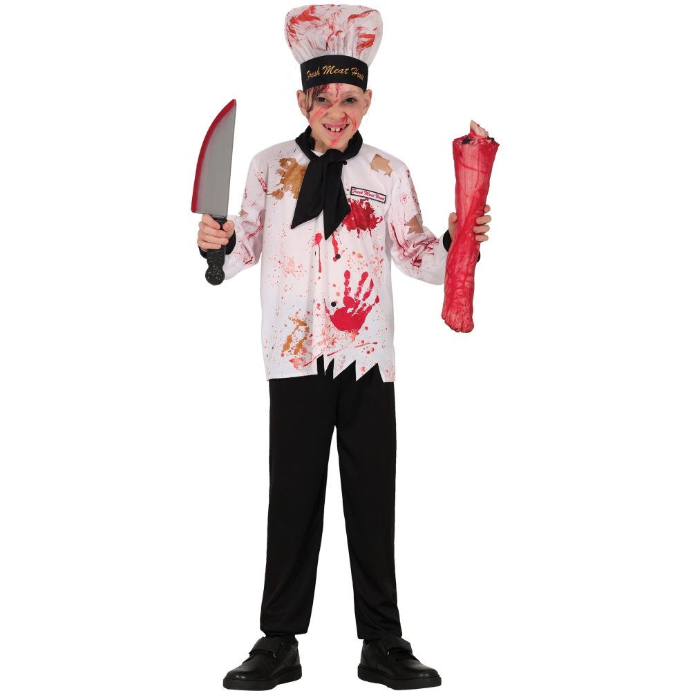 Costume Cuoco Chef Cannibale Travestimento Halloween Carnevale Cosplay - 7868