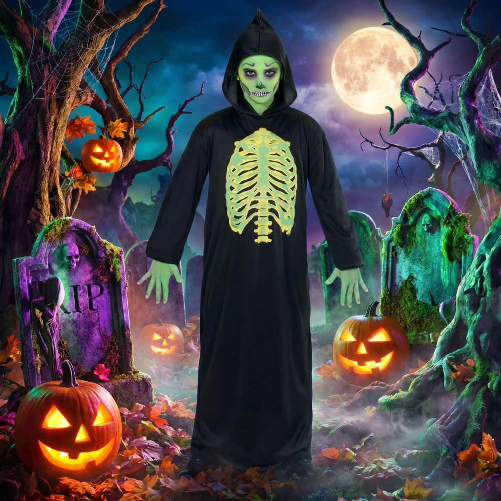 Costume Vestito Abito Travestimento Carnevale Halloween Bambino Mietitore Tossico - 0032