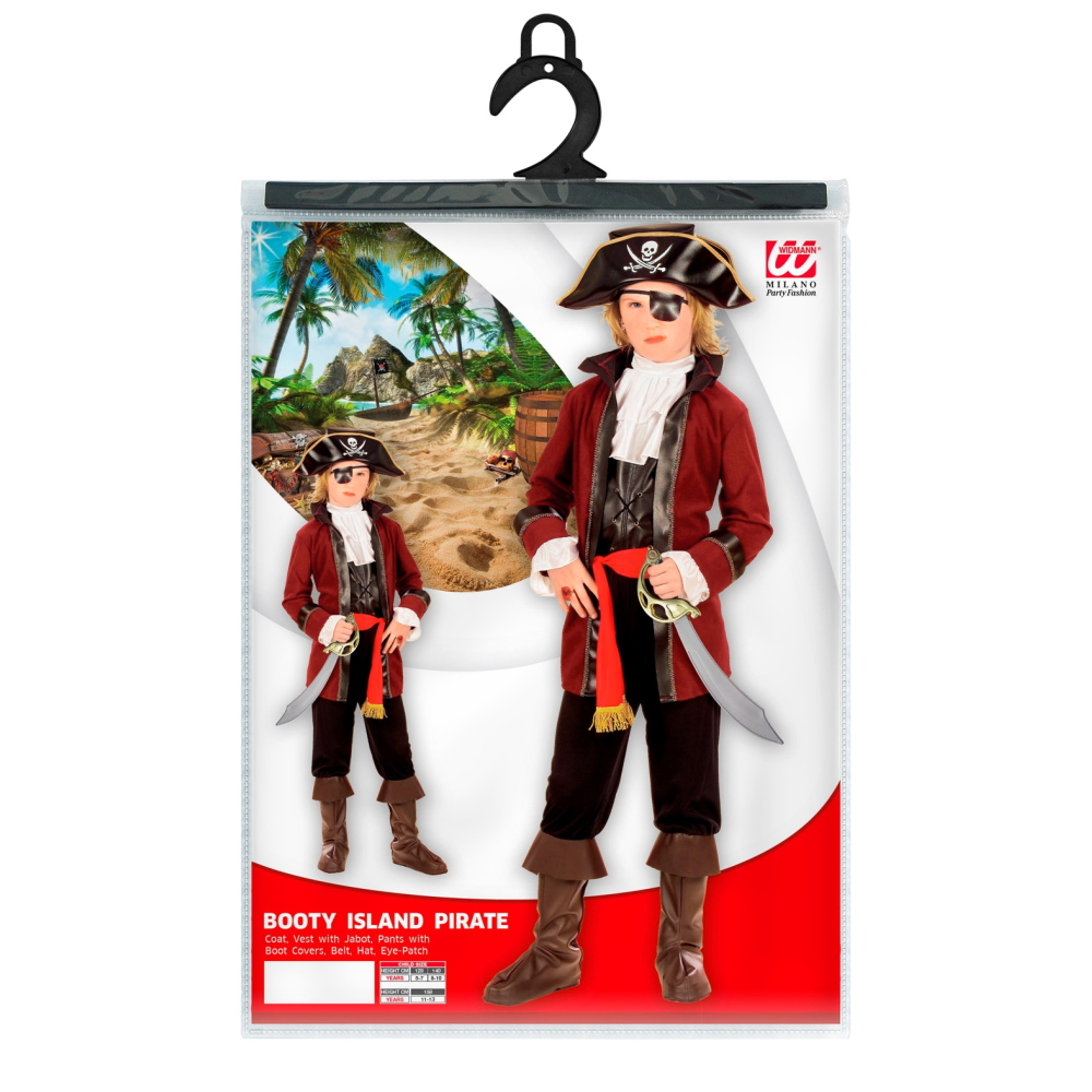 Costume Vestito Abito Travestimento Carnevale Halloween Bambino Pirata Dell'isola Del Tesoro - 5559