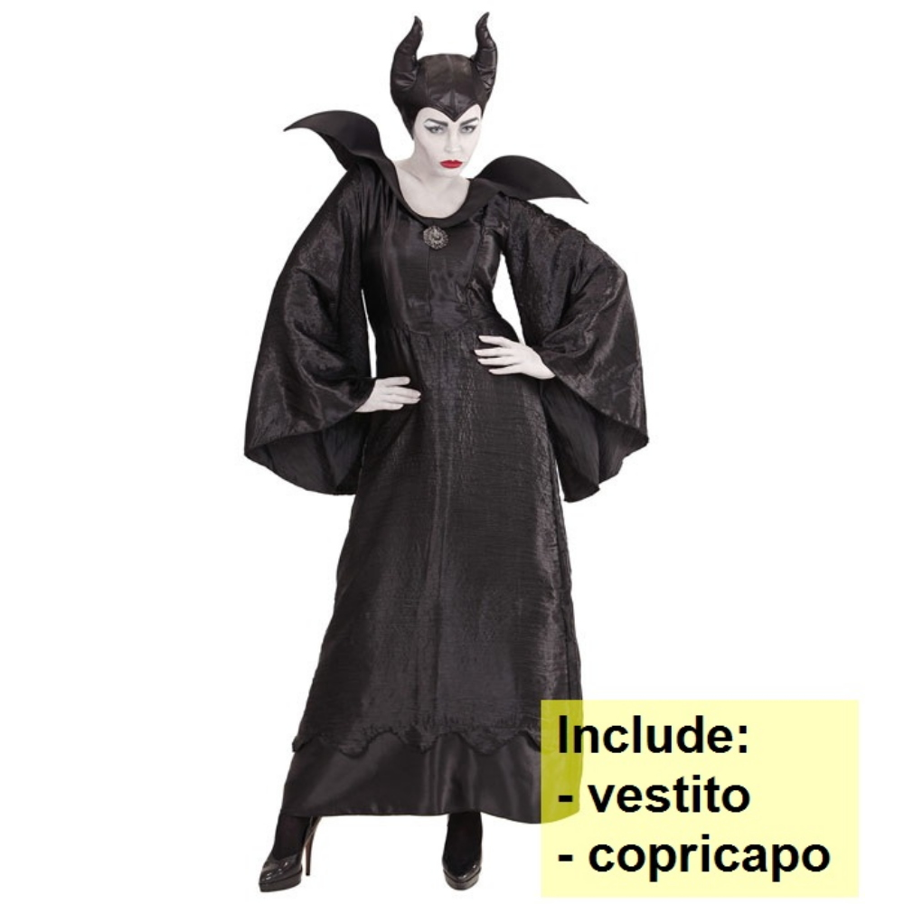 Costume Vestito Abito Travestimento Carnevale Halloween Cosplay Adulto - Malefica - 0370
