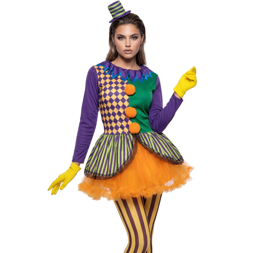 Costume Vestito Abito Travestimento Carnevale Halloween Cosplay Adulto Evil Joker - Donna - 0285