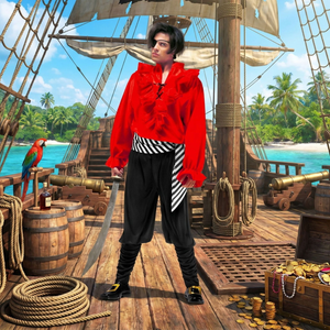 Costume Vestito Abito Travestimento Carnevale Halloween Cosplay Adulto Pirata Dei Caraibi