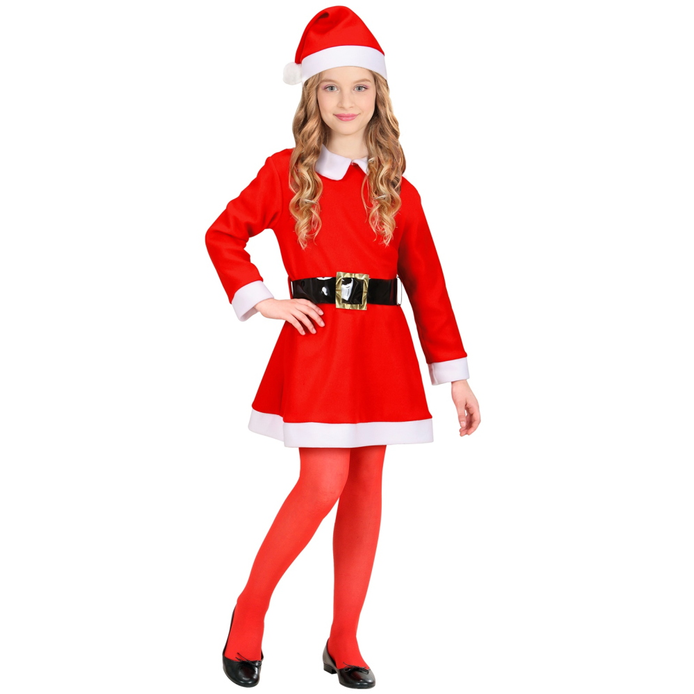 Costume Vestito Abito Travestimento Carnevale Halloween Cosplay Bambina - Miss Santa Babbo Natale - 1490