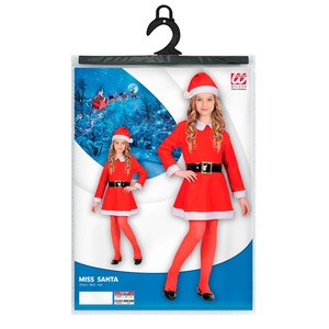 Costume Vestito Abito Travestimento Carnevale Halloween Cosplay Bambina - Miss Santa Babbo Natale - 1490