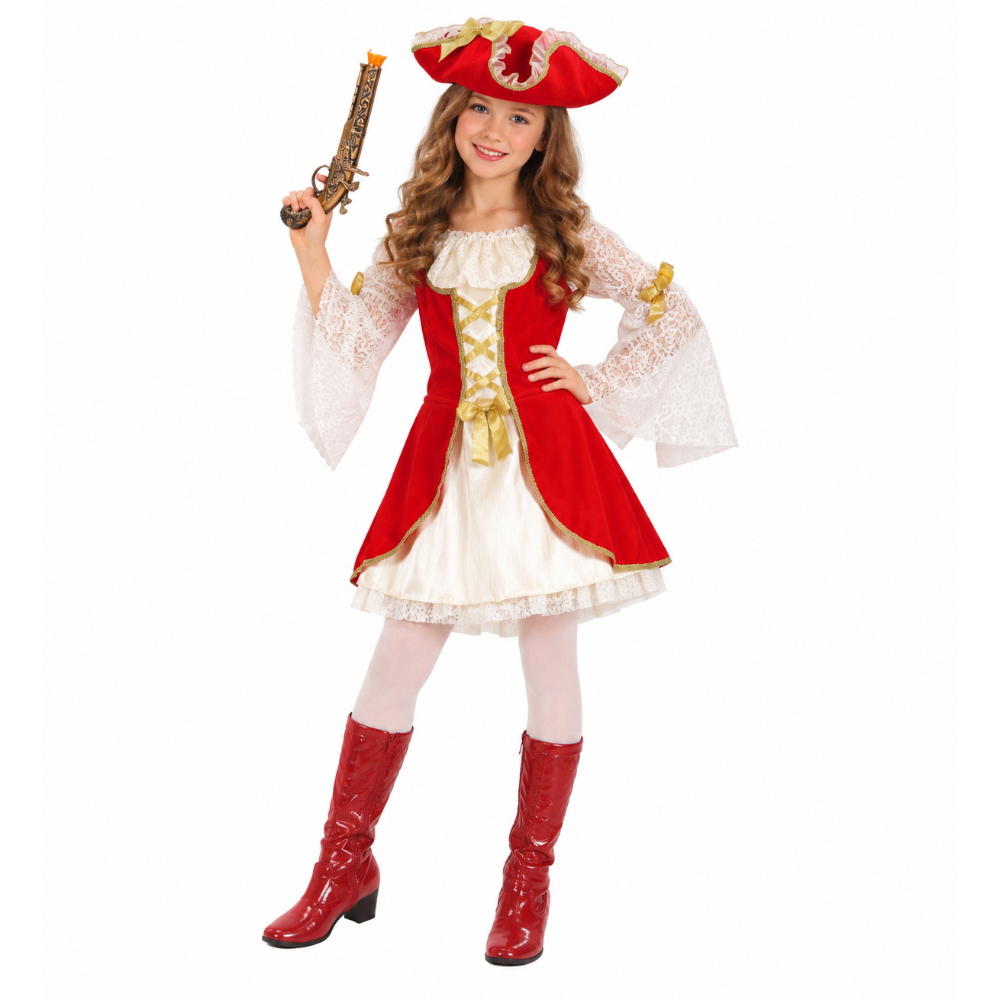 Costume Vestito Abito Travestimento Carnevale Halloween Cosplay Bambina Capitano Pirata - 5879