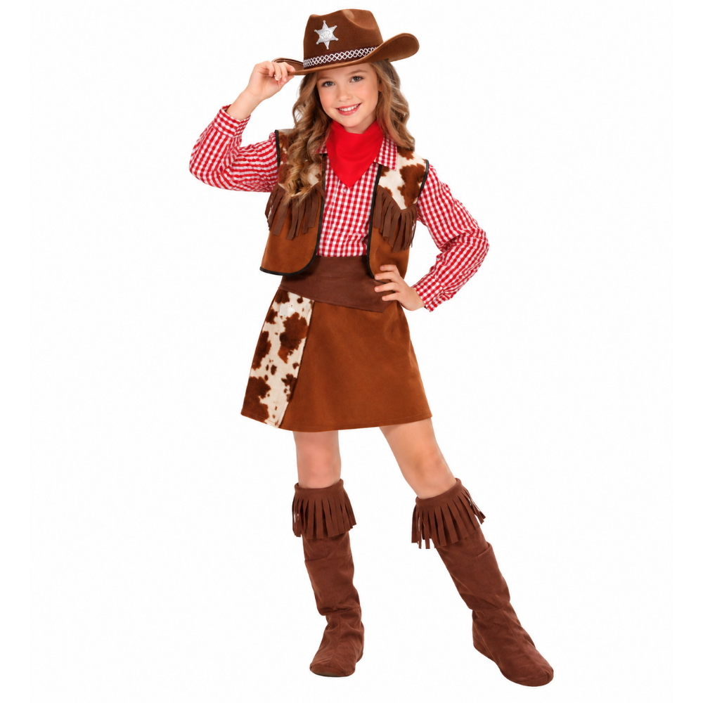 Costume Vestito Abito Travestimento Carnevale Halloween Cosplay Bambina Cowgirl - 5881