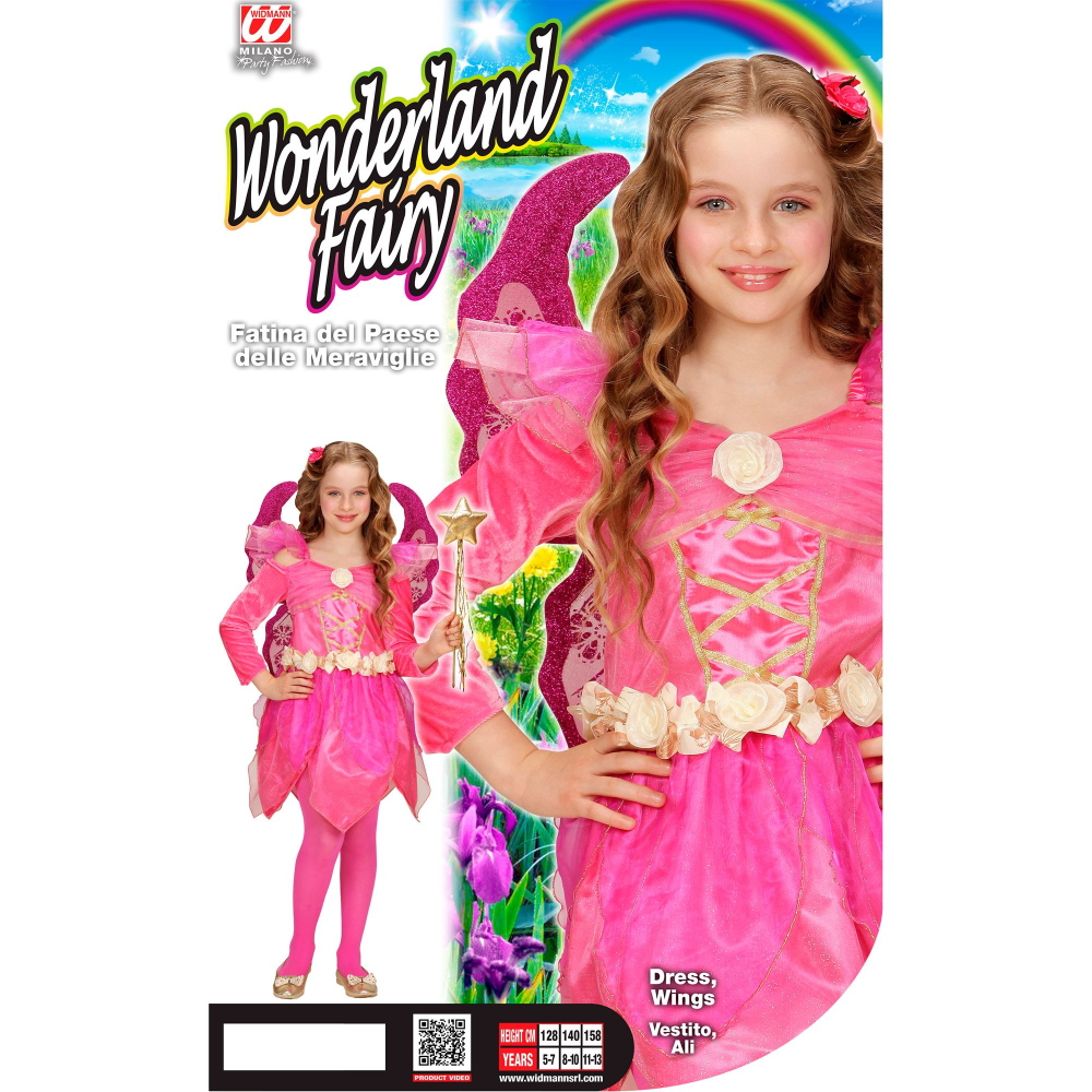 Costume Vestito Abito Travestimento Carnevale Halloween Cosplay Bambina Fatina Del Paese Delle Meraviglie - 4906