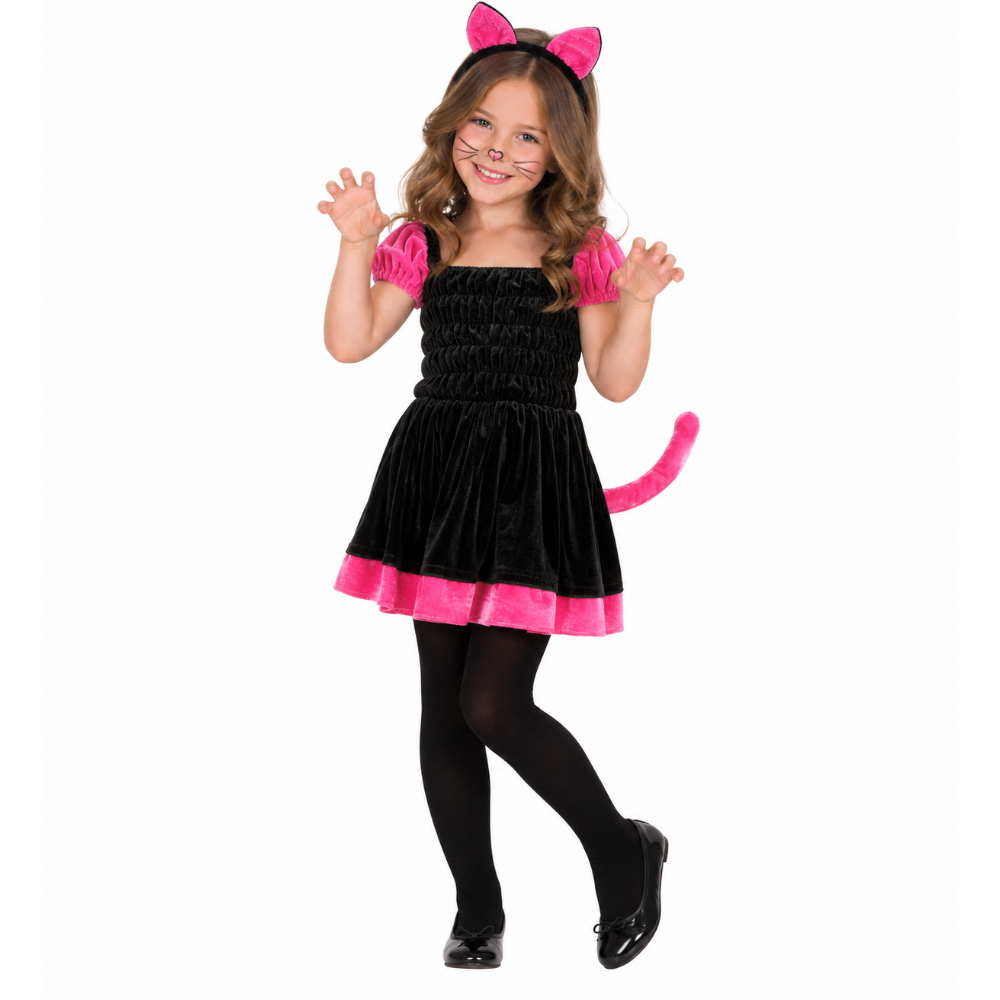 Costume Vestito Abito Travestimento Carnevale Halloween Cosplay Bambina Gattina - 4859k