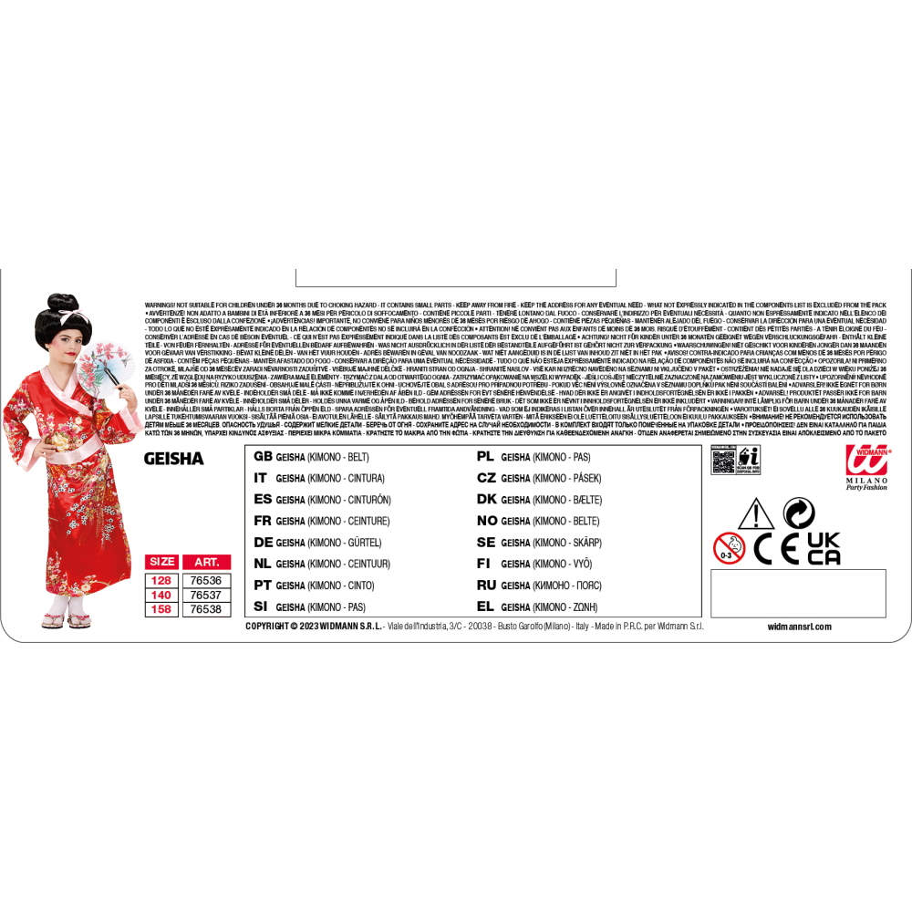Costume Vestito Abito Travestimento Carnevale Halloween Cosplay Bambina Giapponese - 7653