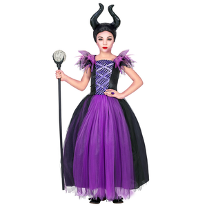 Costume Vestito Abito Travestimento Carnevale Halloween Cosplay Bambina Malefica - 7024