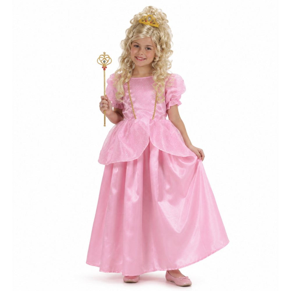 Costume Vestito Abito Travestimento Carnevale Halloween Cosplay Bambina Principessa Rosa - 1276