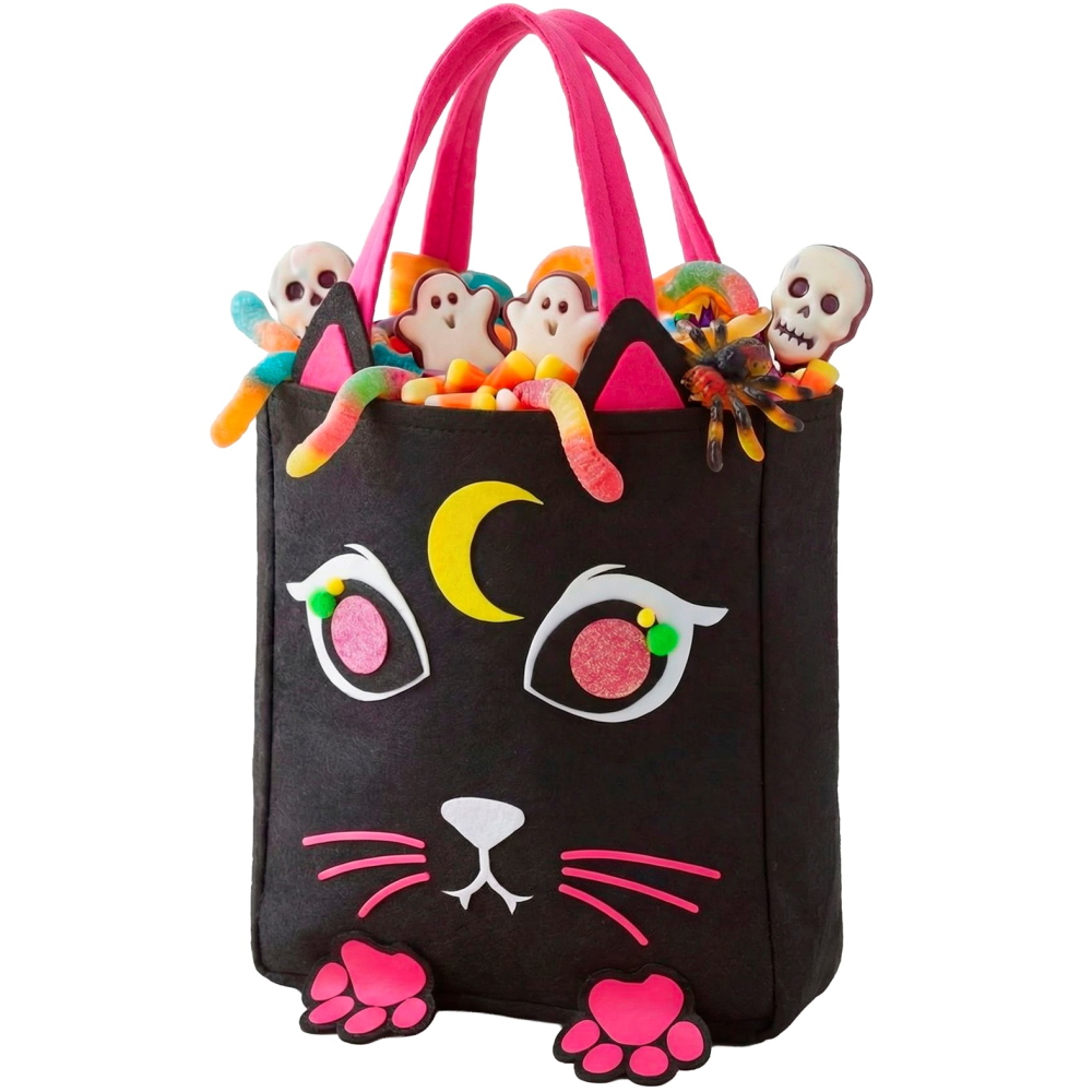 Cestino Dolcetto O Scherzetto Gatto Borsetta Accessorio Travestimento Halloween - 86875