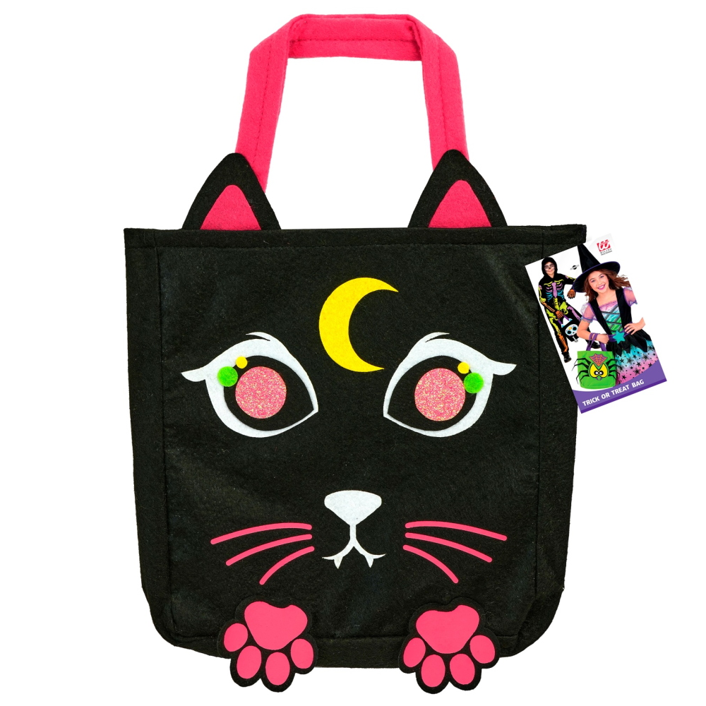 Cestino Dolcetto O Scherzetto Gatto Borsetta Accessorio Travestimento Halloween - 86875