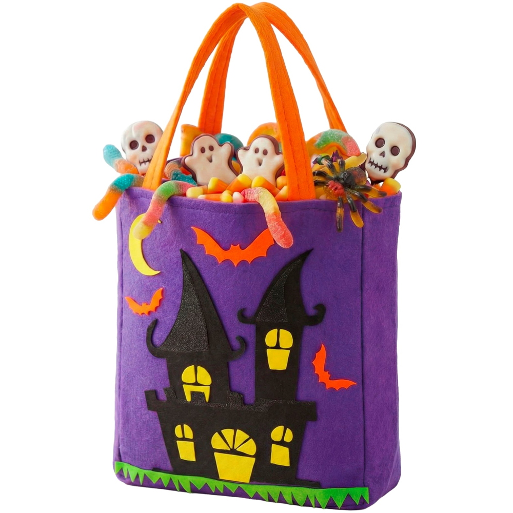 Cestino Dolcetto O Scherzetto Casa Spiritata Borsetta Accessorio Travestimento Halloween - 86876