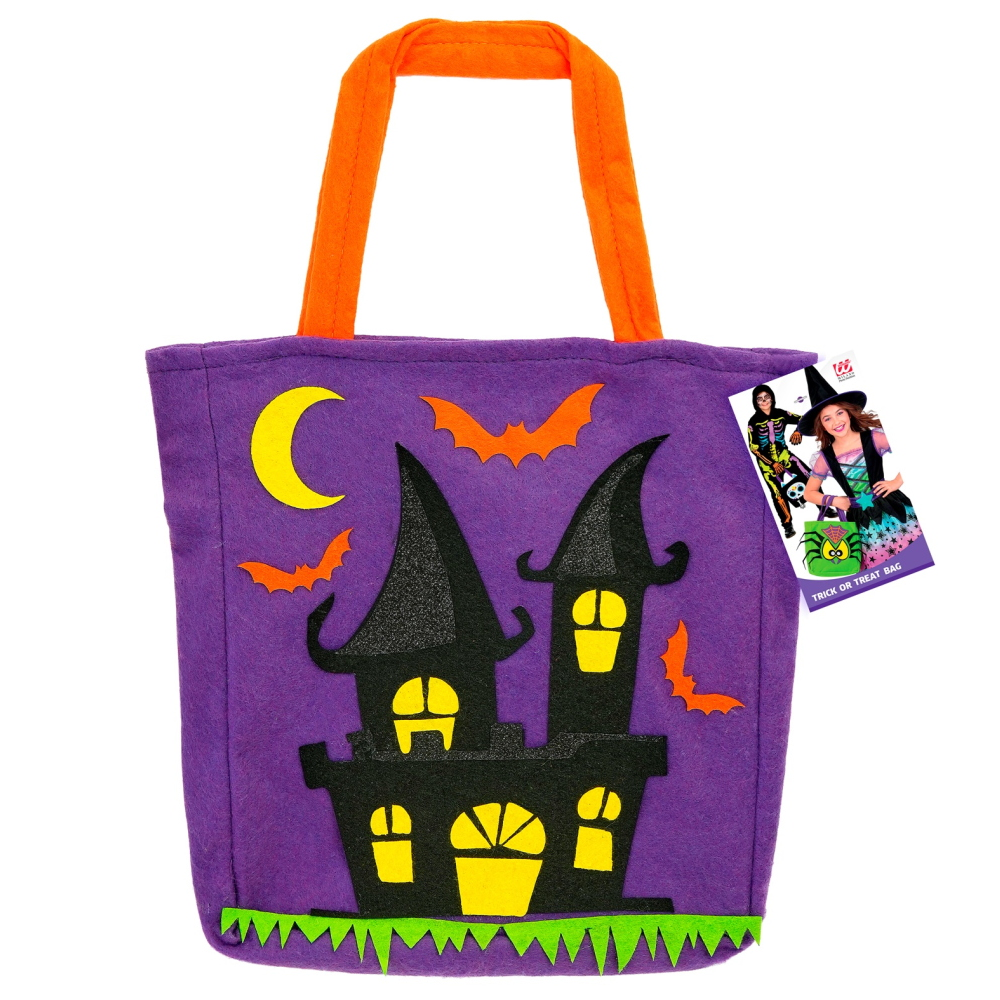 Cestino Dolcetto O Scherzetto Casa Spiritata Borsetta Accessorio Travestimento Halloween - 86876