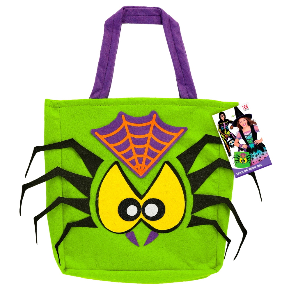 Cestino Dolcetto O Scherzetto Ragno Borsetta Accessorio Travestimento Halloween - 86877