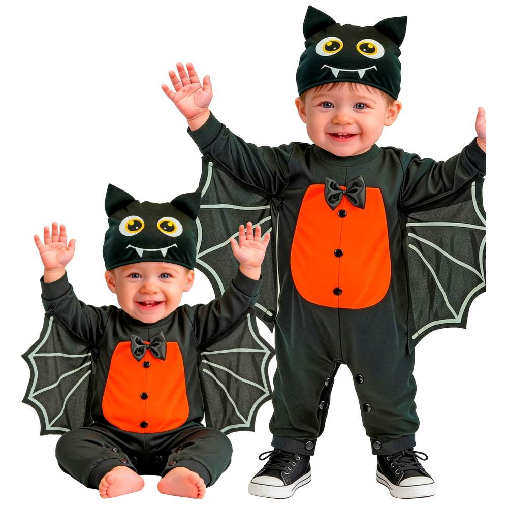 Costume Pipistrello Tuta e Copricapo Travestimento Halloween Carnevale Cosplay - 9336