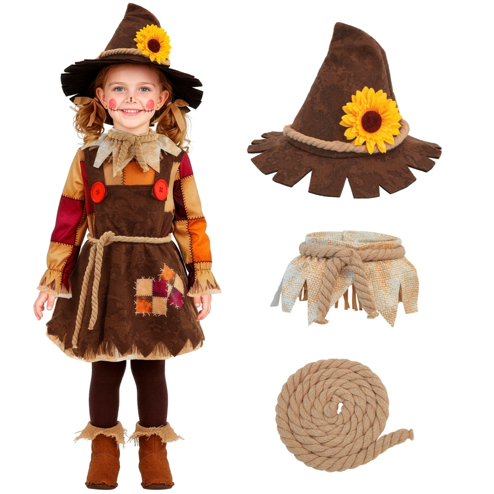 Costume Spaventapasseri Vestito e Cappello Travestimento Halloween Carnevale Cosplay - 9728