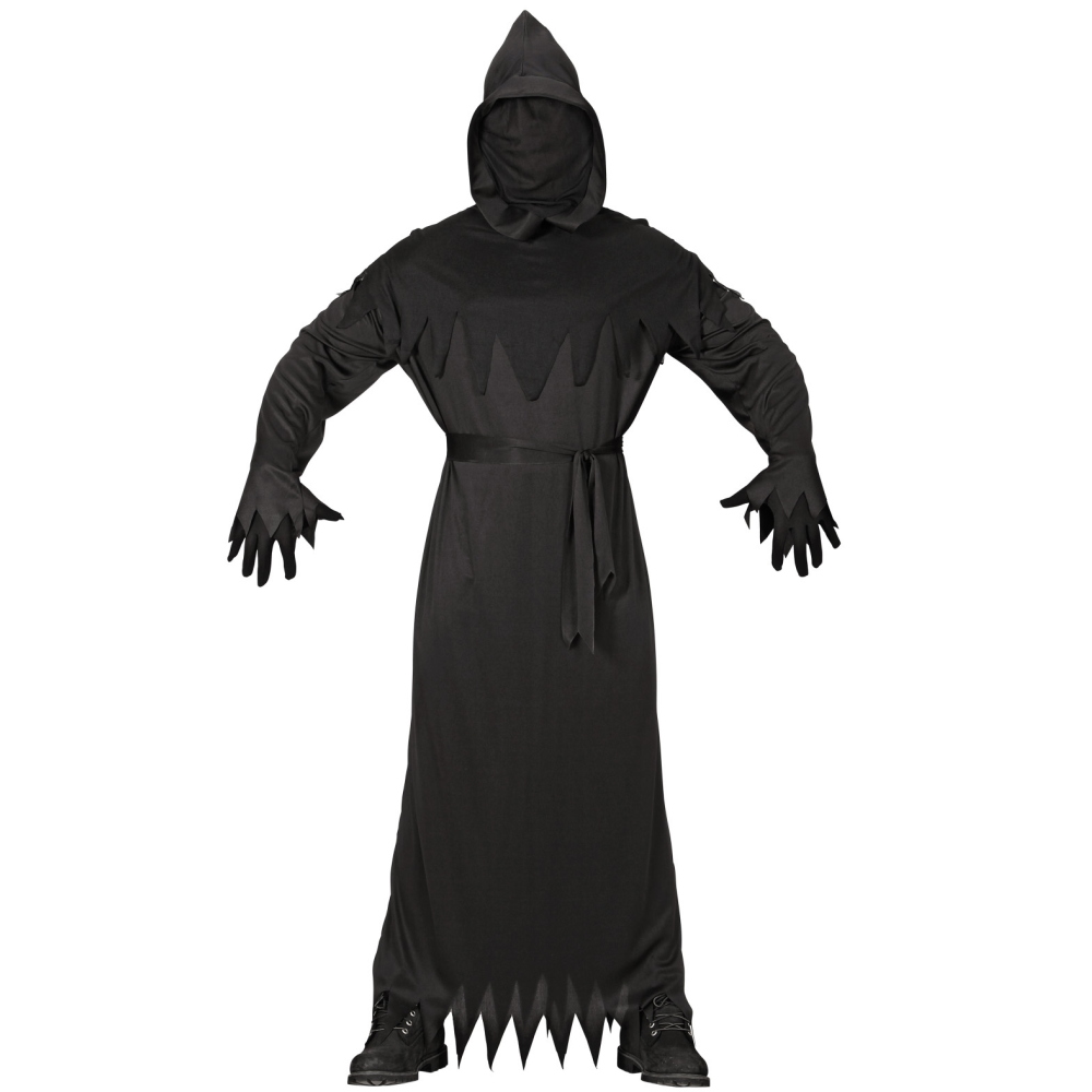Costume Reaper Tunica con Cappuccio e Maschera Travestimento Mietitotre Halloween Cosplay- 0744