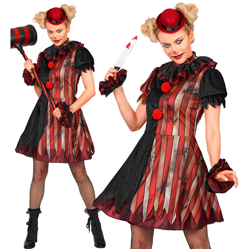 Costume Pagliaccia Malvagia Vestito Travestimento Halloween Carnevale Cosplay - 6093