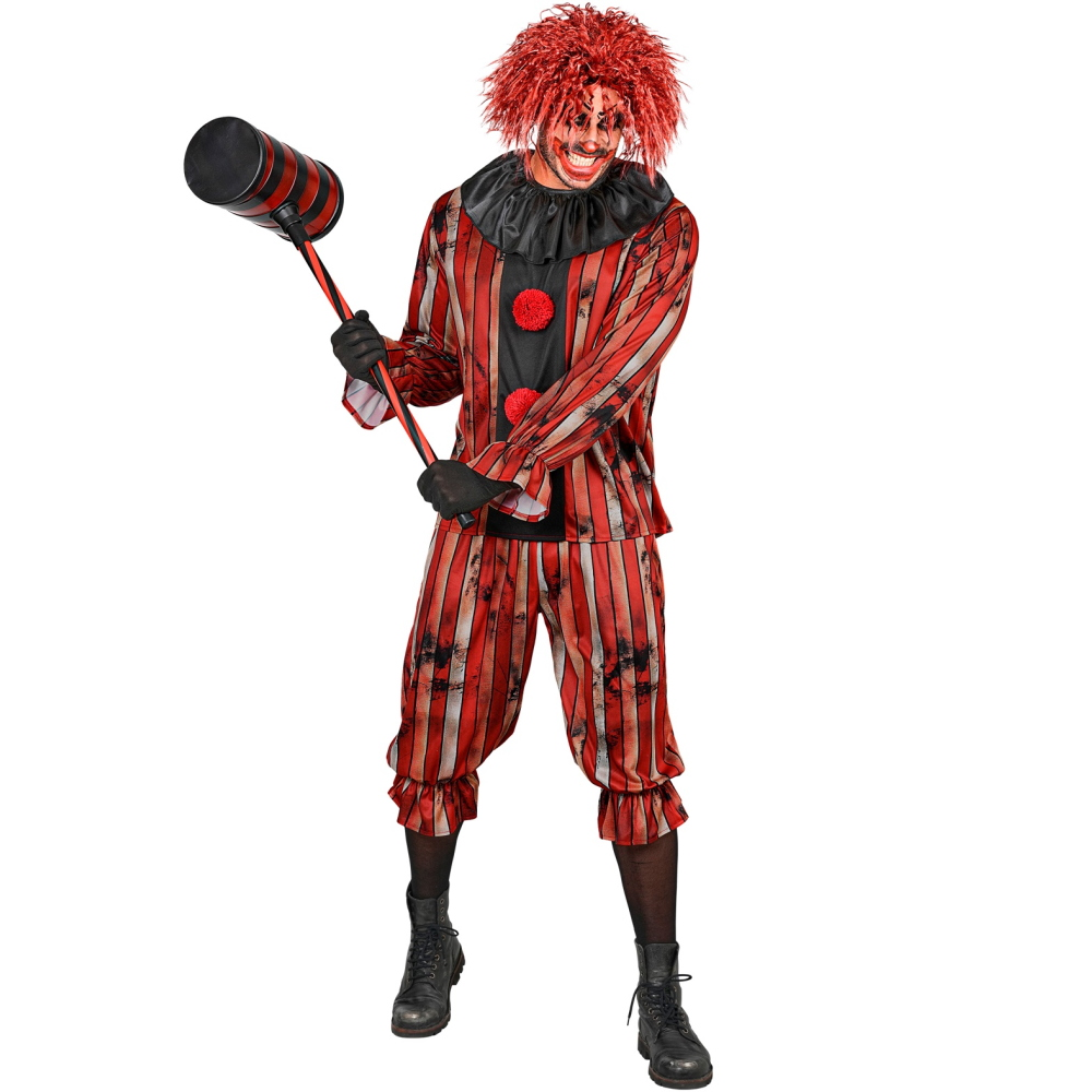 Costume Pagliaccio Malvagio Casacca e Pantaloni Travestimento Halloween Carnevale Cosplay - 6094