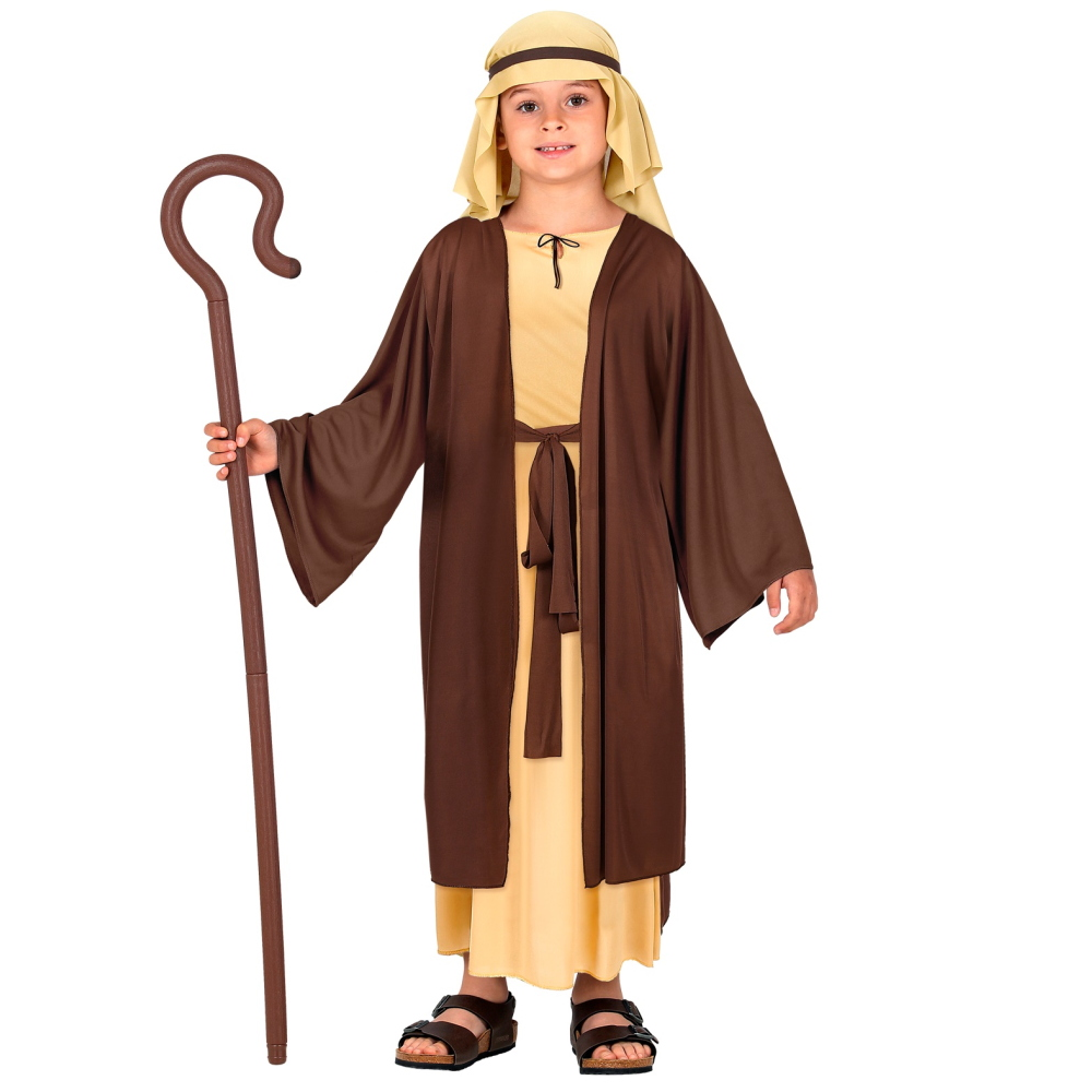 Costume Giuseppe Tunica e Copricapo Travestimento Bambino Recita Natale Carnevale Cosplay - 0294