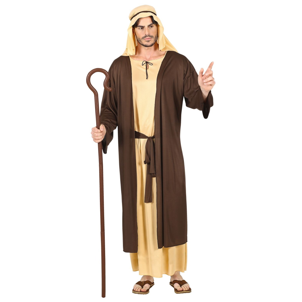 Costume Giuseppe Tunica e Copricapo Travestimento Uomo Recita Natale Carnevale Cosplay - 0294