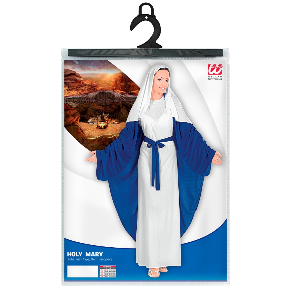 Costume Maria Santissima Tunica Copricapo Travestimento Donna Recita Natale Carnevale Cosplay  5838