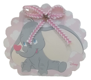 Bomboniera Astuccio Scatolina Portaconfetti Ventaglio - Dumbo Elefante Disney- Rosa - 68151