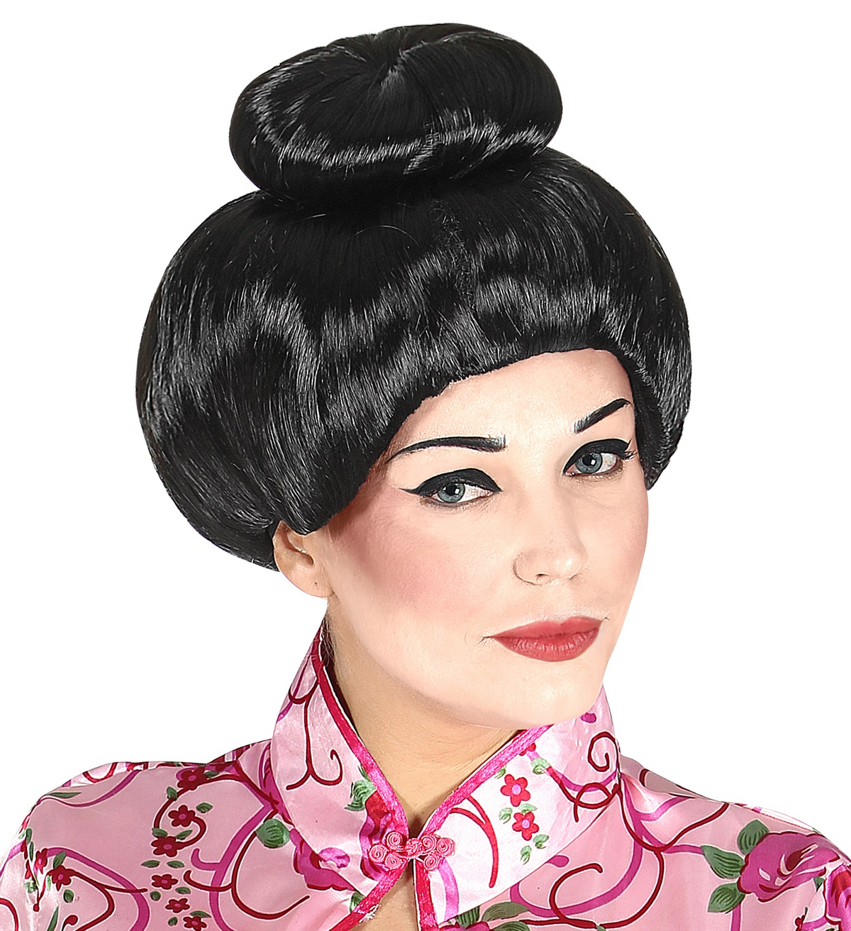 Vestito Carnevale + Accessori Geisha Kimono Parrucca Travestimento Donna M