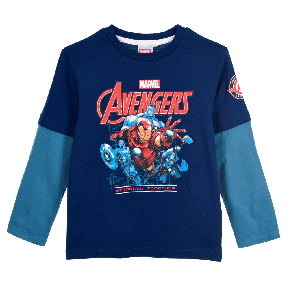 T-Shirt Manica Lunga Avengers MARVEL Maglia Bambino 4/10 Anni in Cotone - Zh10116