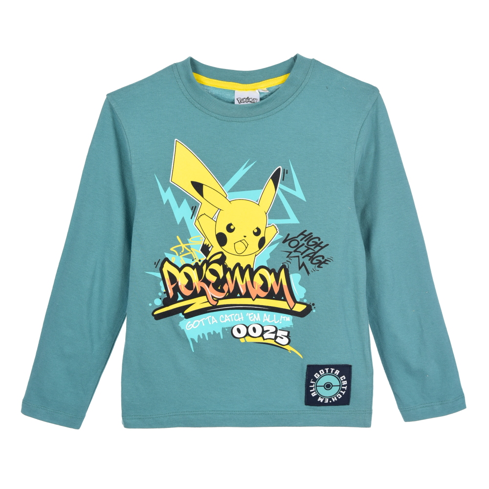 T-Shirt Manica Lunga Pikachu Pokémon Maglia Bambino 4/10 Anni - Zh10055
