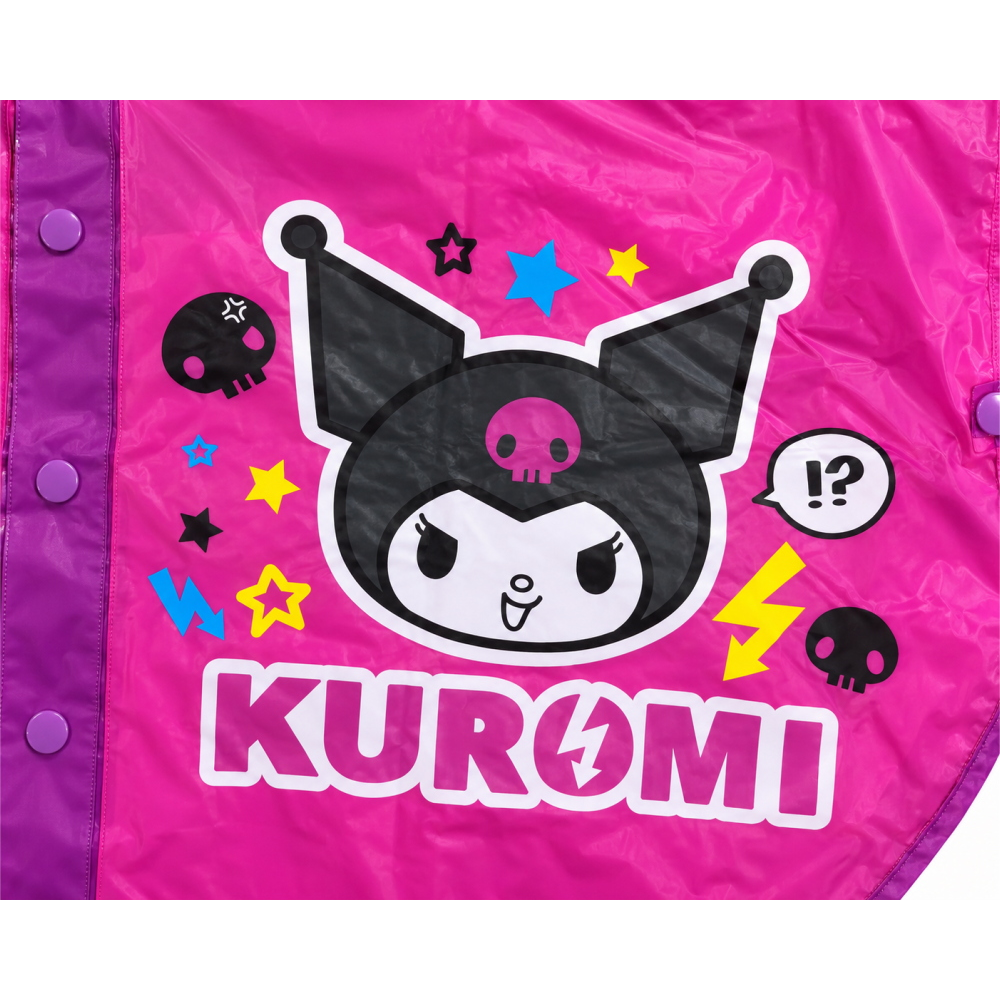 Mantellina Kuromi Sanrio Poncho Impermeabile Antipioggia con Cappuccio - H13552mc