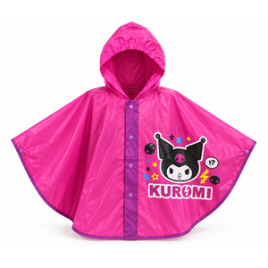 Mantellina Kuromi Sanrio Poncho Impermeabile Antipioggia con Cappuccio - H13552mc