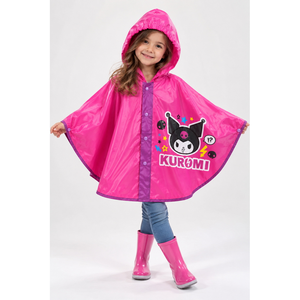 Mantellina Kuromi Sanrio Poncho Impermeabile Antipioggia con Cappuccio - H13552mc