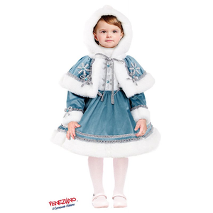Vestito Carnevale Reginetta Delle Nevi Costume Travestimento Bambina - 54137