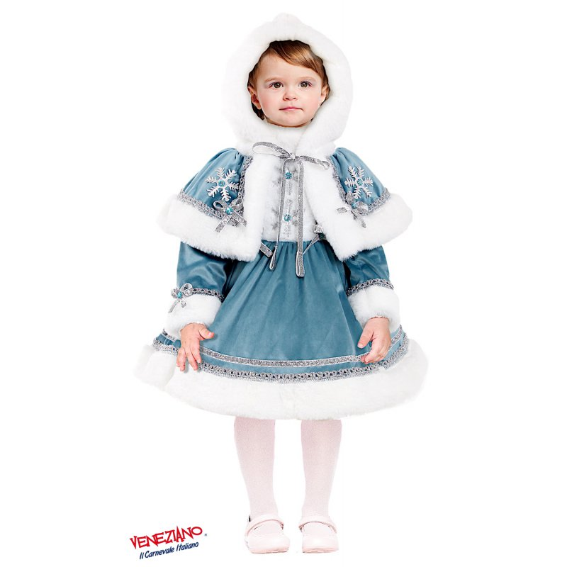 Vestito Carnevale Reginetta Delle Nevi Costume Travestimento Bambina - 54137