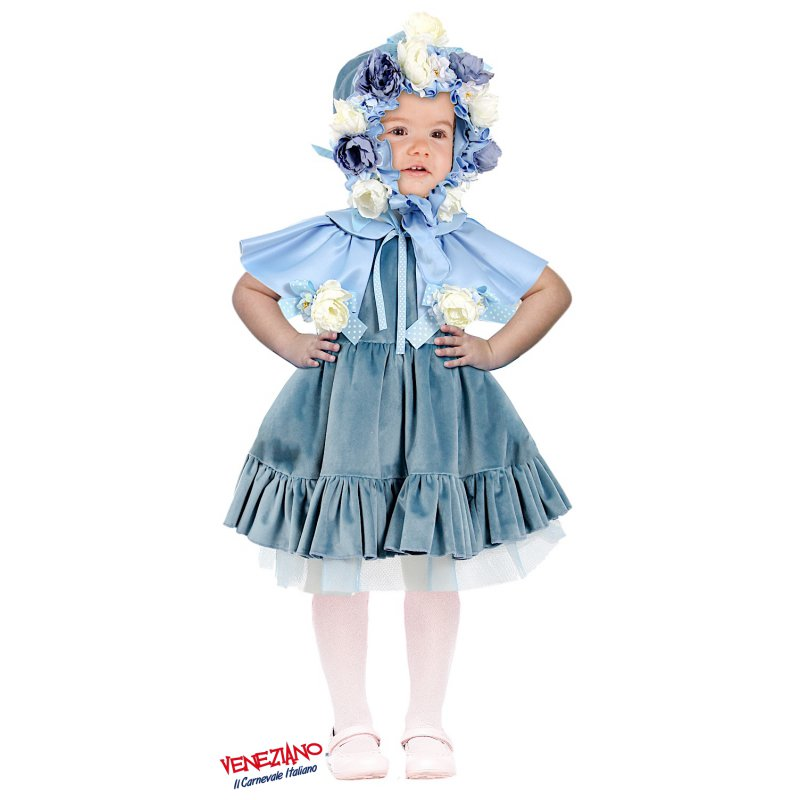 Costume Vestito Abito Travestimento Carnevale Bambina Damina Dei Fiori