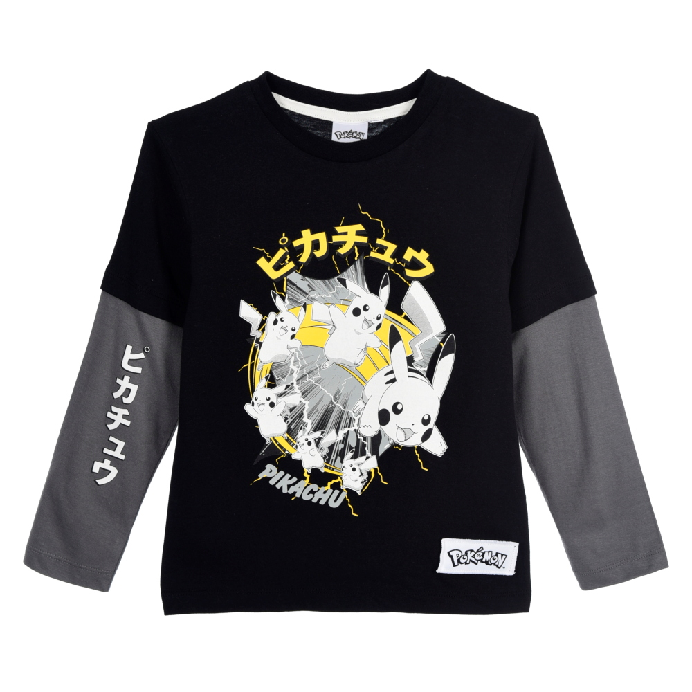 T-Shirt Manica Lunga Pikachu Pokémon Maglia Bambino 4/10 Anni in Cotone - Zh10088